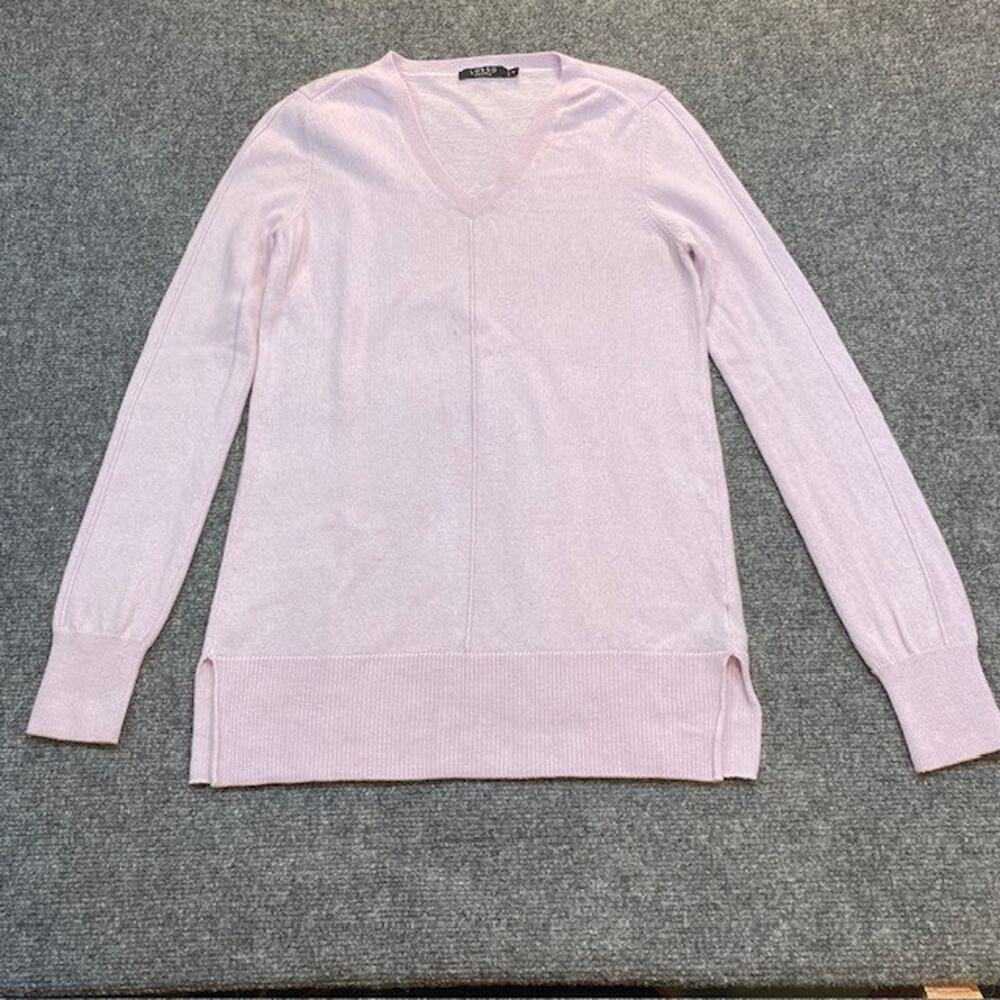 LUSSO Cashmere  Sweater Womens Small Light Purple Long SleeveSoft Side Slits